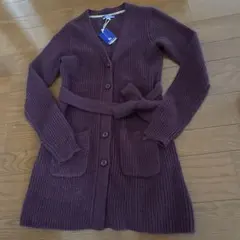 新品　バーバリー ブルーレーベル パープル ニットロングカーディガン