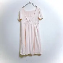レッセパッセ ワンピース ピンク 半袖 38 フレア レース 可愛い 春夏 清楚