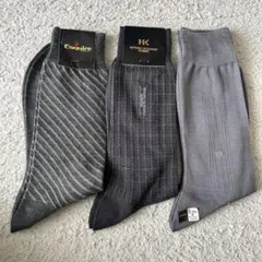 Esquire & K グレー ソックス 3足セットのサムネイル