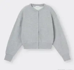 GU クロップドスウェットカーディガン グレー Lサイズ