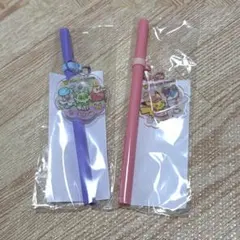 【美品】ポケモンカフェ　ストローチャーム 2種セット　アクリルキーホルダー