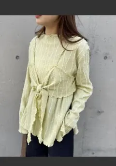 mline 長袖カットソー　ライトグリーン