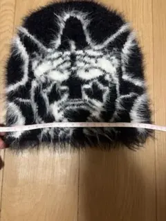 グラフィック ニット帽 ビーニー ブラック　グローギャング