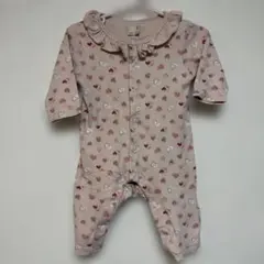 petit main ハート柄 ロンパース 70cm 秋冬