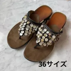 Dr.Scholl シェル装飾スエードトングサンダル　36のサムネイル