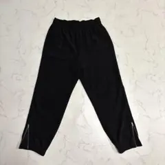 黒 ジョガーパンツ ジッパー付き