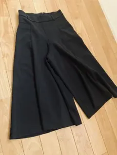 ブラック ガウチョパンツ ハイウエスト