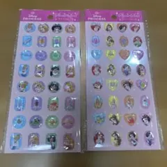 ディズニー　プリンセス　アリエル　ベル　ストーンシール　ハート　2点　新品