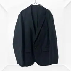 2718☆UNIQLO ユニクロ　感動ジャケット　コットンライク　ネイビー　L