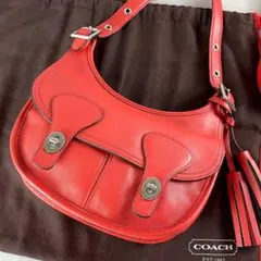 COACH コーチ ショルダーバッグ 2way ターンロック ニューウィリス 赤