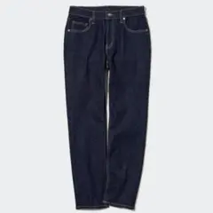 ストレッチスリムストレートジーンズ（丈標準70cm）ネイビー　サイズ24