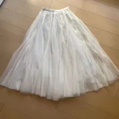 GRL ホワイト ロングチュールスカート