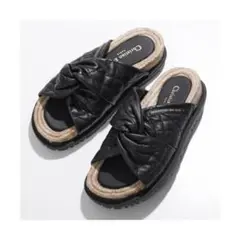 Christian Dior　ディオール　カナージュ　サンダルブラック　38.5のサムネイル