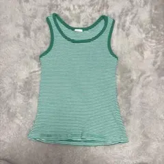 ボーダー タンクトップ グリーン Sサイズ 夏 ノースリーブ