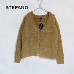 未使用♡STEFANO ラメボーダー シャギーニットカーディガン /LL
