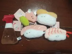 つぶらな瞳のお寿司 マスコット ぬいぐるみ 5個セット