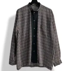 90s 個性派 幾何学模様 VINTAGE ビンテージ バンドカラーシャツ 古着