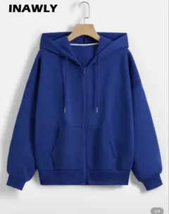 SHEIN パーカー 青