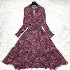 極美品　ローレンラルフローレン　ワンピース　ボウダイ　フレア　マキシ丈　XL