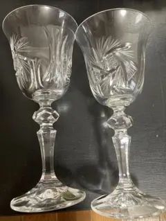 BOHEMIA CRYSTAL GLASS ワイングラス 2個セット　未使用品