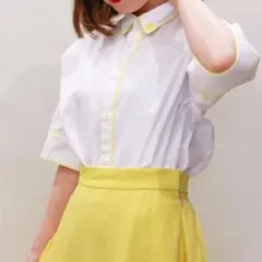 【匿名配送】Rufine×SideMコラボ ドレスシャツ イエロー メンタル