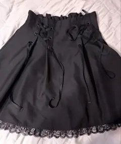 ブラックレースアップミニスカート