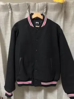 STUSSY S Talk Melton Varsity Jacket（M）
