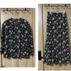 UNIQLO 花柄ブラウスとロングスカートセット