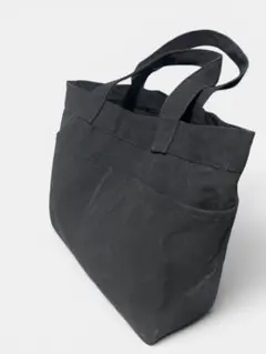 MUJI 無印良品 キャンバストートバッグ ブラック A4 美品のサムネイル