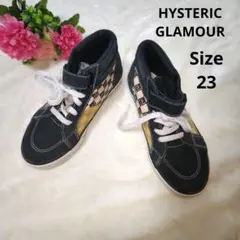 【HYSTERIC GLAMOUR】赤ん坊　スニーカー　サイズ23 黒　チェックのサムネイル