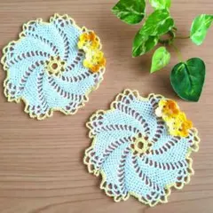 No.289　レース編み　ドイリー　モチーフ　ハンドメイド