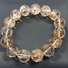 ファイアークォーツ ブレスレット 天然石 ブレス 水晶 錦鯉 透明 