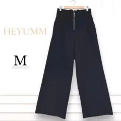 HEYUMM ヘユム アーバンリサーチ ハイウエスト ワイドレッグパンツ M 黒