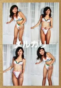 鈴木千晶 生写真4枚③ユニシアジェックス レースクイーン ハガキサイズ 再