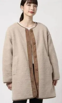 レイビームス ボア キルティング 中綿 リバーシブルコート