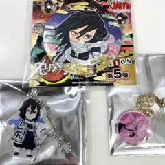鬼滅の刃　伊黒小芭内　甘露寺蜜璃　缶バッジ　アクリルキーホルダー　原画展　グッズ