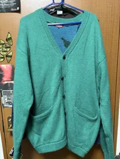 hellrazor knit cardigan XL ターコイズ