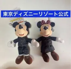 【新品・タグ付き】デニム　ミッキー　ミニー　ウエスタンランド　ぬいぐるみバッジ