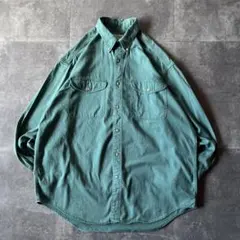90s Banana Republic BDシャツ 無地 緑 XL A771
