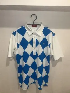 YONEX ポロシャツ ダイヤ柄 アーガイル柄 ブルー ホワイト ユニフォームのサムネイル