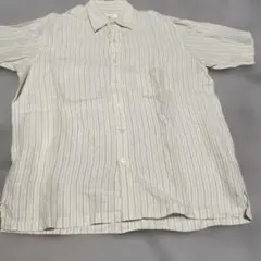 pierre cardin 麻100%半袖シャツ ストライプ柄 Lサイズのサムネイル
