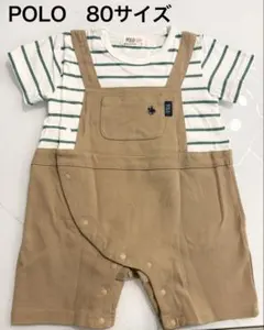 美品　POLO Baby 半袖　ロンパース 80サイズ ボーダー