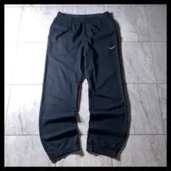 00s〜 NIKE バギー ワイド スウェットパンツ ブラック L 刺繍ロゴ