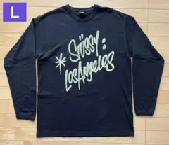STUSSY ステューシー 長袖 ロンＴ カットソー Ｌサイズ 黒 古着