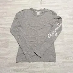 agnès b. 袖ロゴ　長袖Tシャツ ロンT サイズ1 グレー