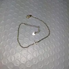 ゴールドメッキ ハート 星 チャーム ブレスレット