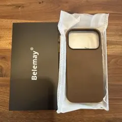 Belemay iPhone 17 pro 本革ケース ブラウン