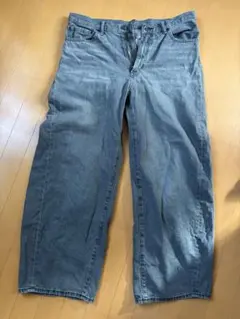 2025 GU バレルレッグジーンズ 丈標準