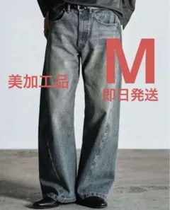 VINTAGE WASHED CURVED DENIM ライトインディゴ