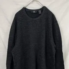 00s calvin klein メリノウール ニット セーター グレー 黒